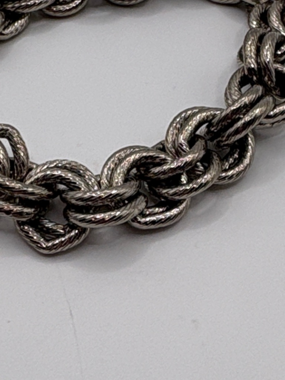 Silver-Tone Braided Link Bracelet  Bracelet 7.25” Vintage Toggle - Picture 3 of 5